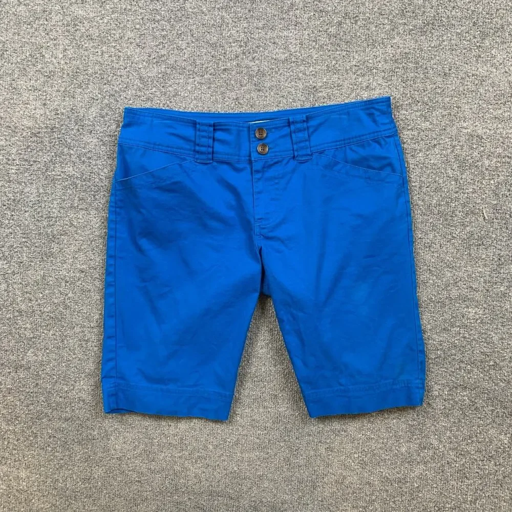 Crazy Shirts Shorts Women 4 Mid Rise Bermuda Stretch Cotton Pocket Zip Fly Chino